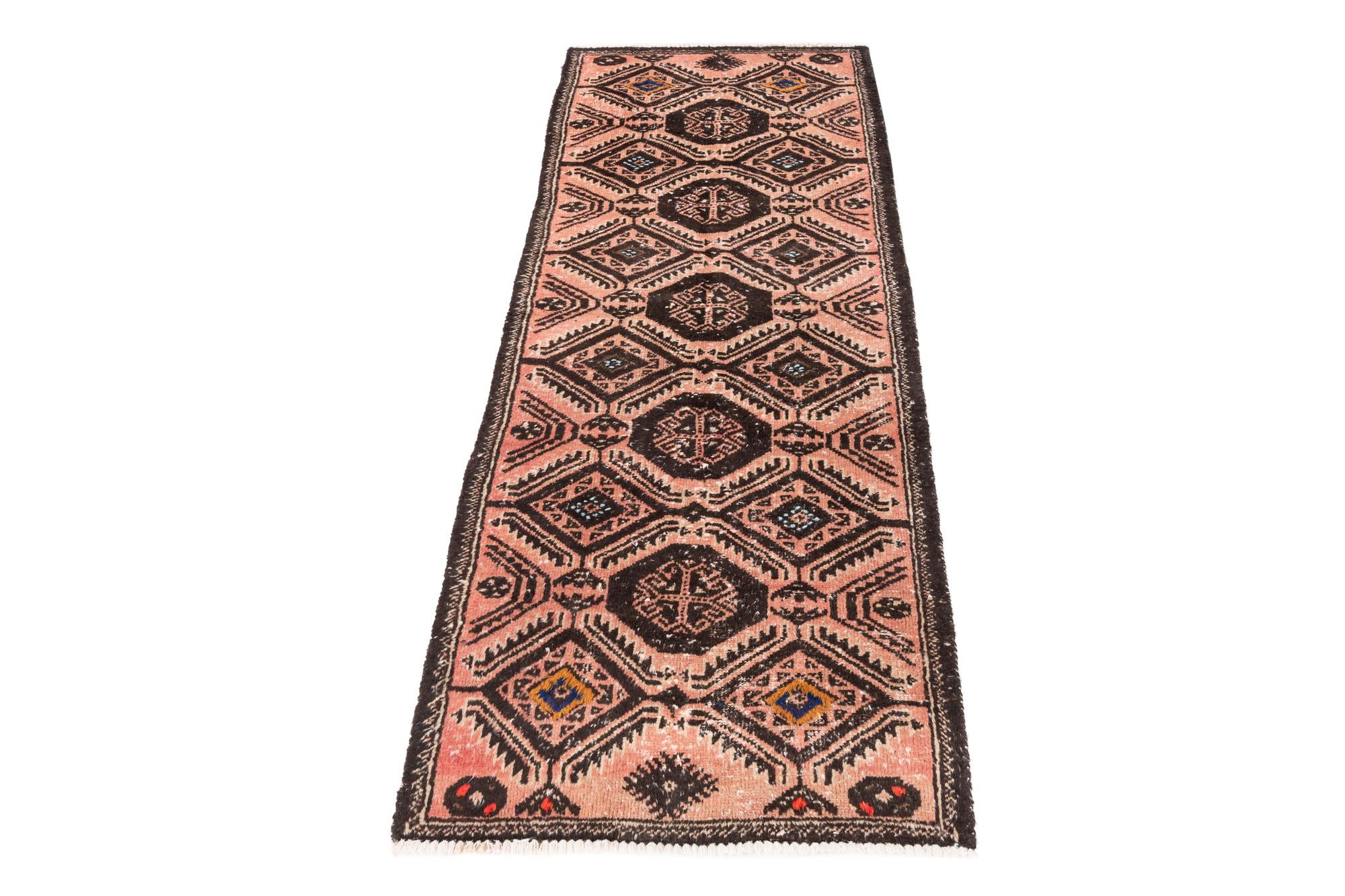 75cm x 190cm Hand Knotted Ultra Vintage Persian Wool Runner Rug