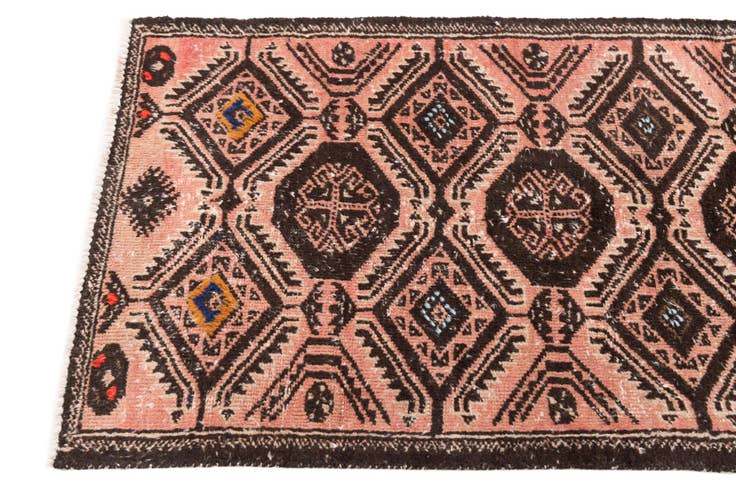 Detail image of 75cm x 190cm Hand Knotted Ultra Vintage Persian Wool Runner Rug