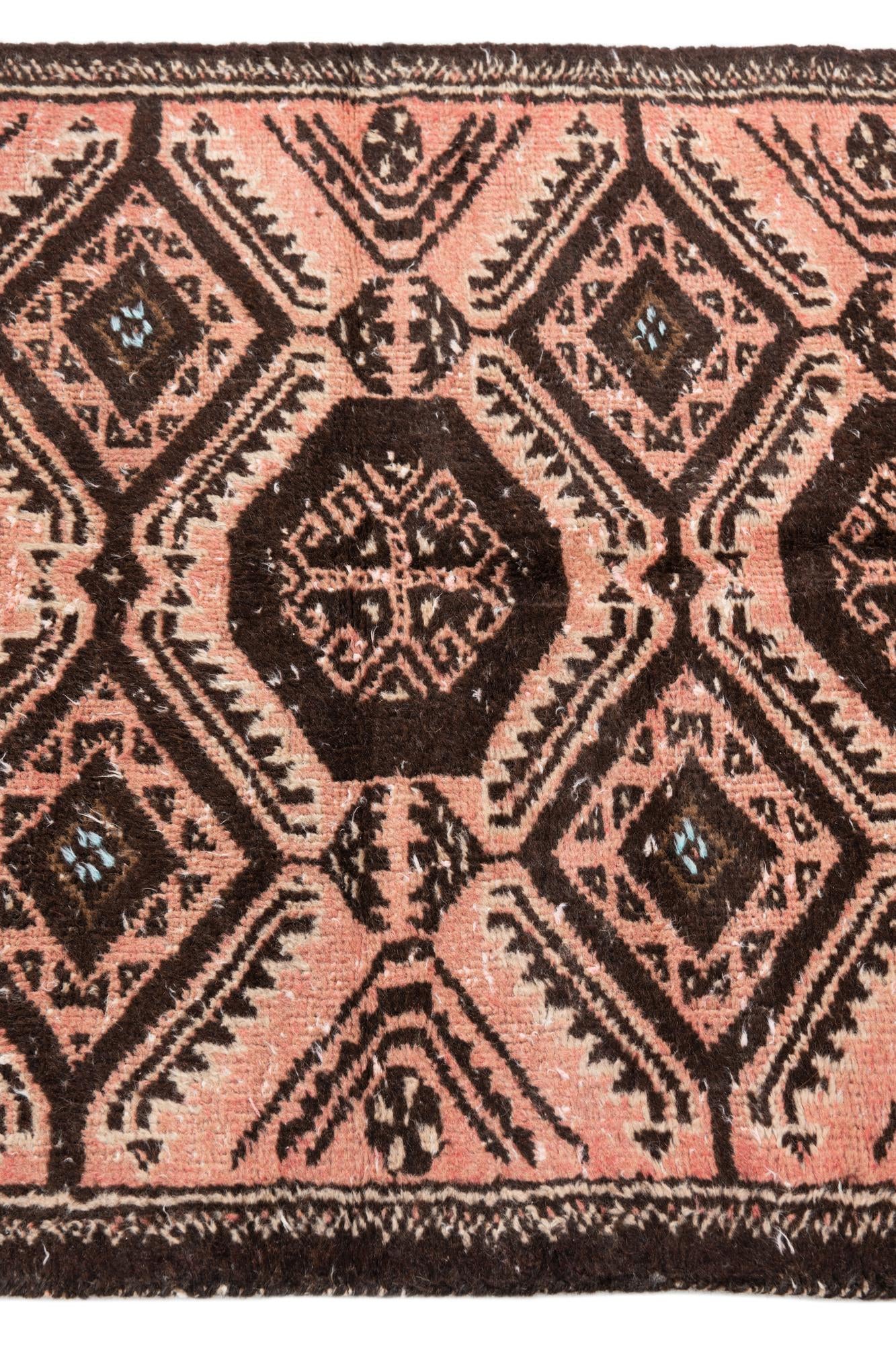 75cm x 190cm Hand Knotted Ultra Vintage Persian Wool Runner Rug