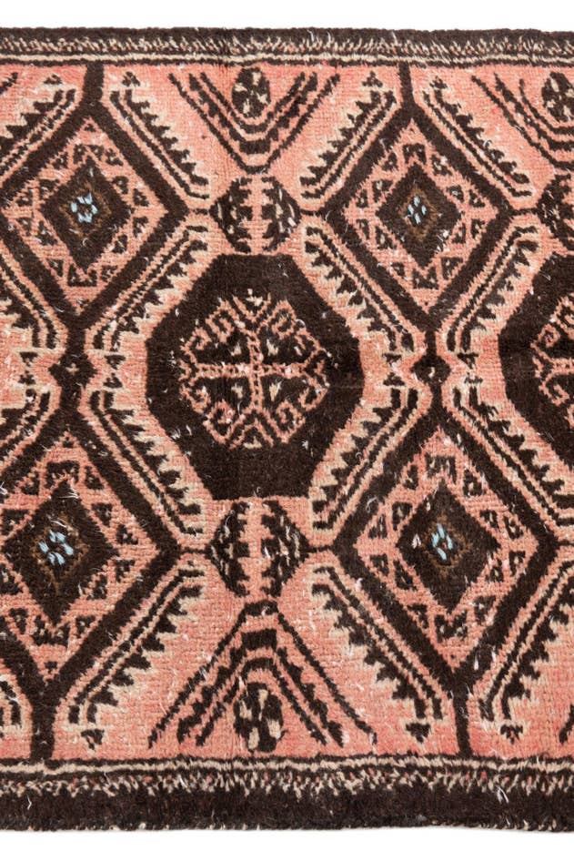 Detail image of 75cm x 190cm Hand Knotted Ultra Vintage Persian Wool Runner Rug