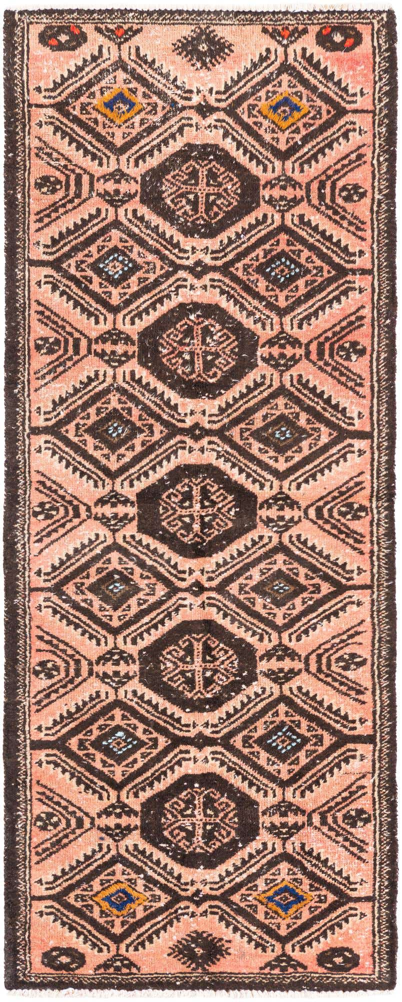 75cm x 190cm Hand Knotted Ultra Vintage Persian Wool Runner Rug