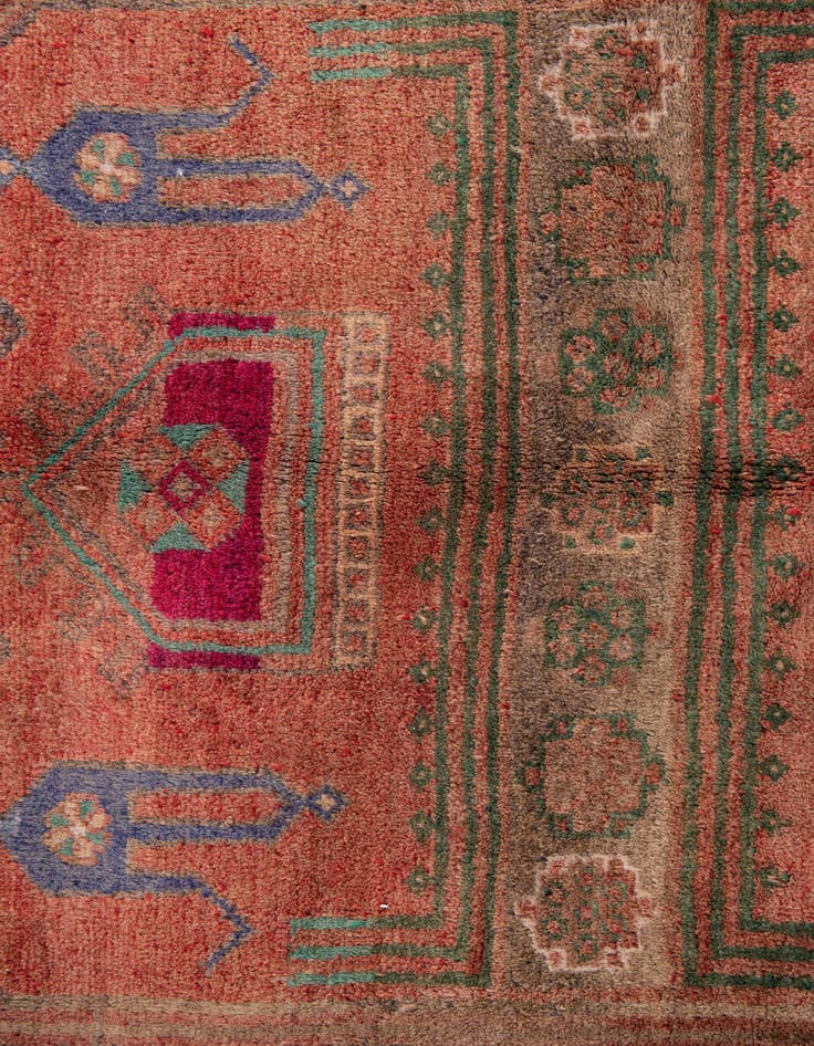 Detail image of 5' x 9' 8  Hand Knotted Ultra Vintage Persian Wool Runner Rug