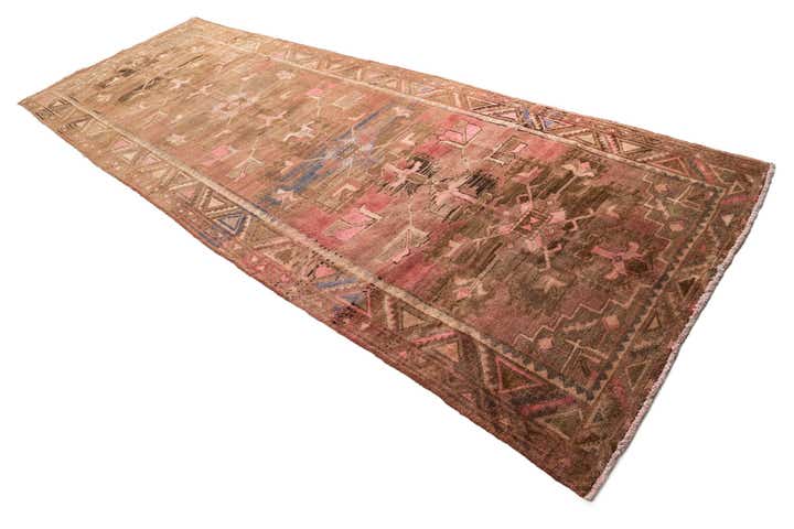 5' x 13' 9 Hand Knotted Ultra Vintage Persian Wool Runner Rug