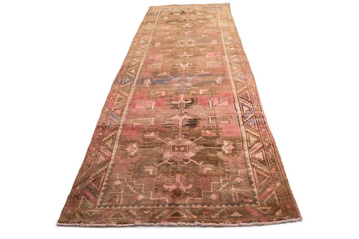 5' x 13' 9 Hand Knotted Ultra Vintage Persian Wool Runner Rug