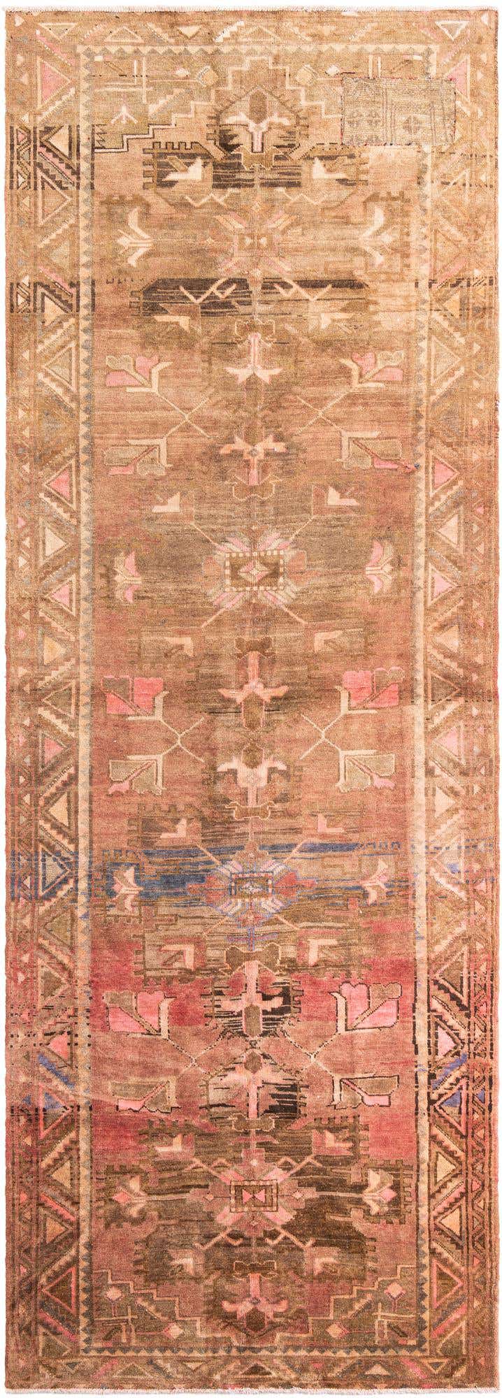 5' x 13' 9 Hand Knotted Ultra Vintage Persian Wool Runner Rug