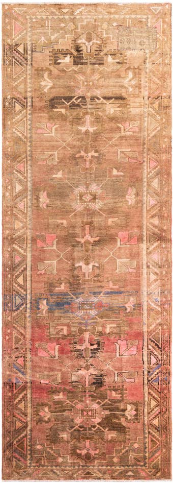 Detail image of 5' x 13' 9 Hand Knotted Ultra Vintage Persian Wool Runner Rug