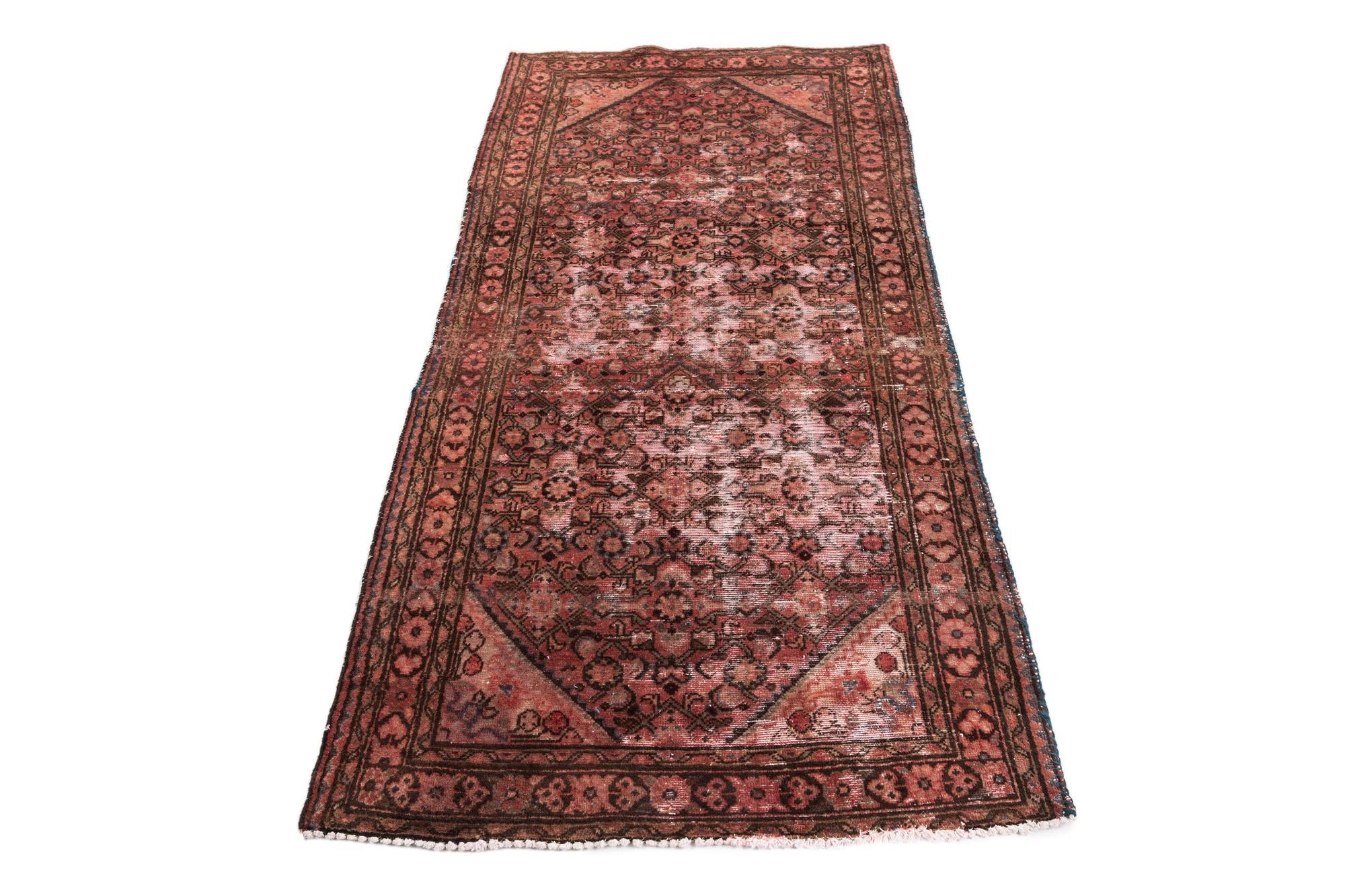 3' 6 x 7' 5 Hand Knotted Ultra Vintage Persian Wool Runner Rug