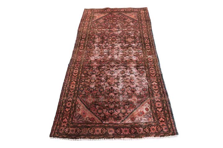 3' 6 x 7' 5 Hand Knotted Ultra Vintage Persian Wool Runner Rug