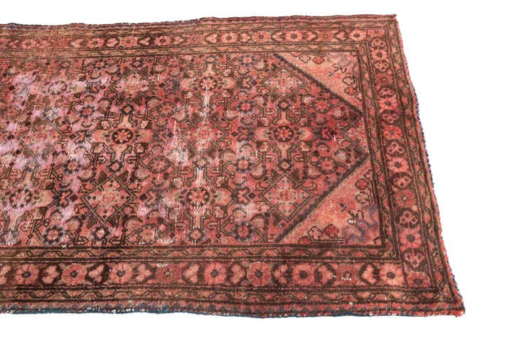 3' 6 x 7' 5 Hand Knotted Ultra Vintage Persian Wool Runner Rug