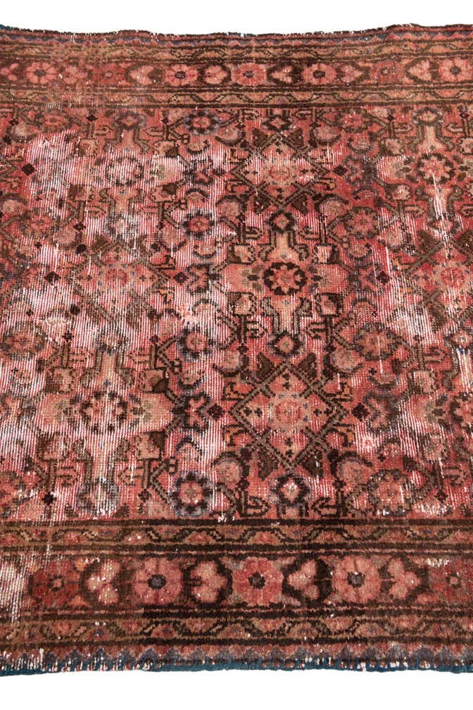3' 6 x 7' 5 Hand Knotted Ultra Vintage Persian Wool Runner Rug