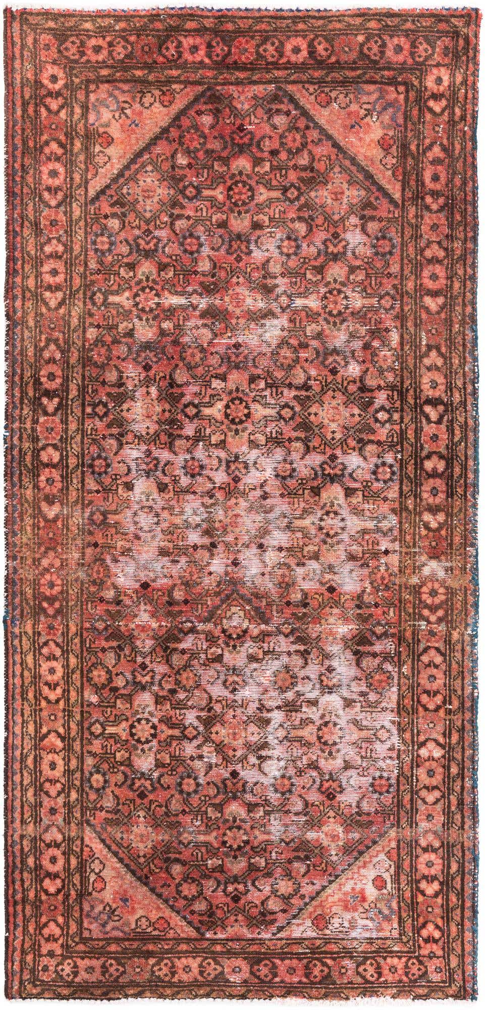 3' 6 x 7' 5 Hand Knotted Ultra Vintage Persian Wool Runner Rug
