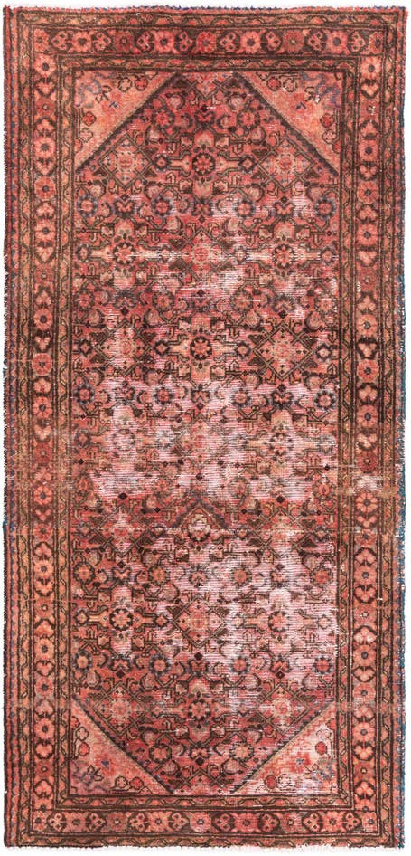 Detail image of 3' 6 x 7' 5 Hand Knotted Ultra Vintage Persian Wool Runner Rug