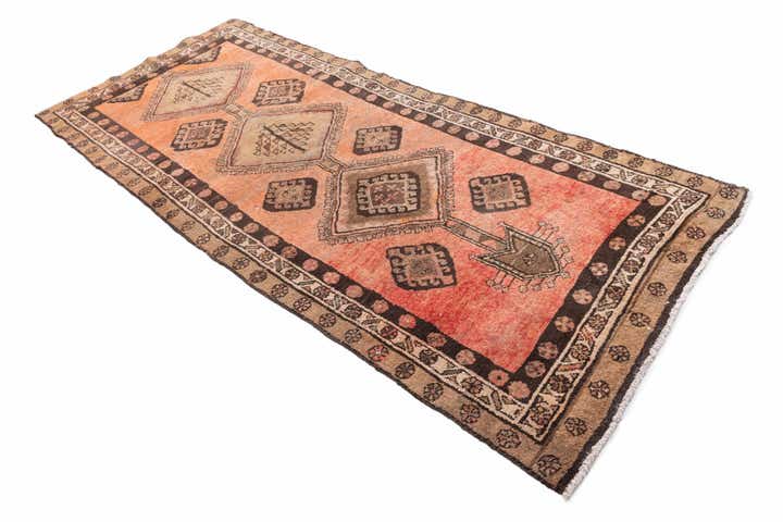 3' 7 x 8' 4 Hand Knotted Ultra Vintage Persian Wool Runner Rug