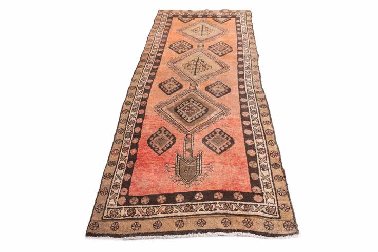 Detail image of 3' 7 x 8' 4 Hand Knotted Ultra Vintage Persian Wool Runner Rug