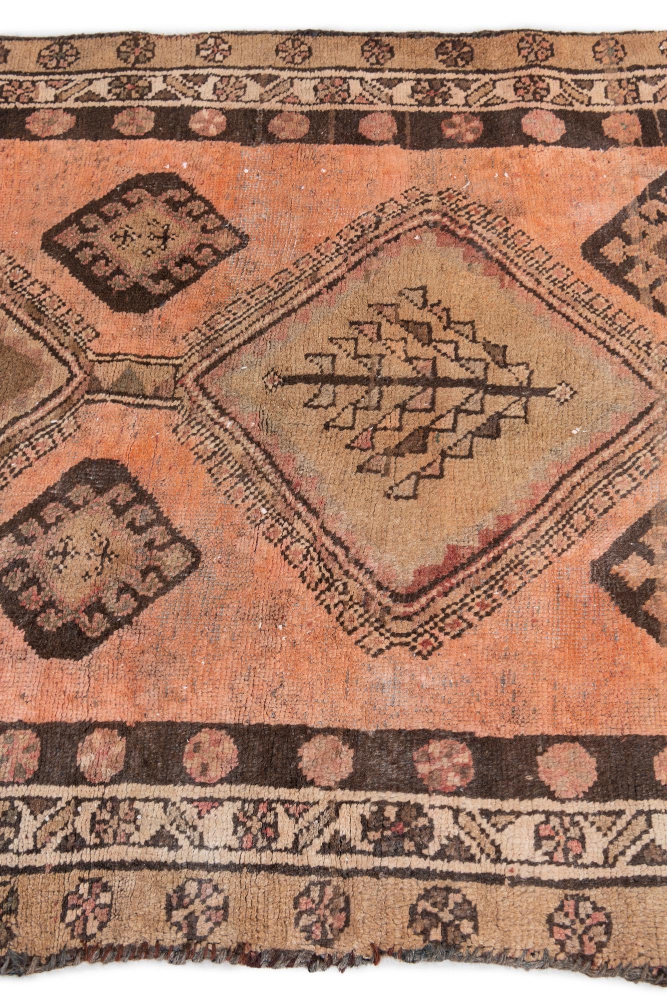 3' 7 x 8' 4 Hand Knotted Ultra Vintage Persian Wool Runner Rug