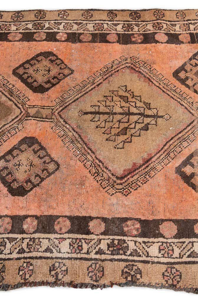 3' 7 x 8' 4 Hand Knotted Ultra Vintage Persian Wool Runner Rug