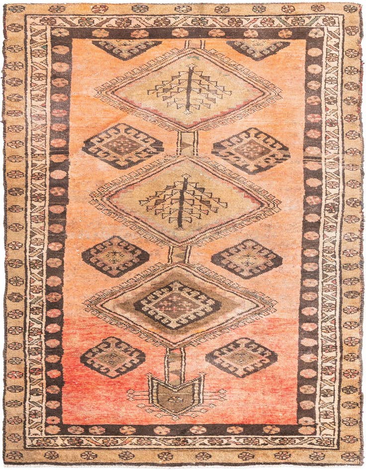Detail image of 3' 7 x 8' 4 Hand Knotted Ultra Vintage Persian Wool Runner Rug