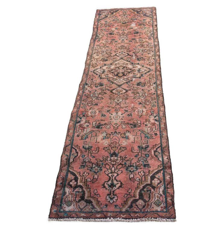 2' 4 x 8' 9 Hand Knotted Ultra Vintage Persian Wool Runner Rug
