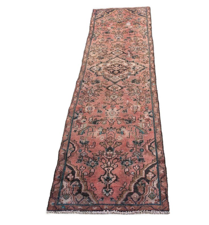 Detail image of 2' 4 x 8' 9 Hand Knotted Ultra Vintage Persian Wool Runner Rug