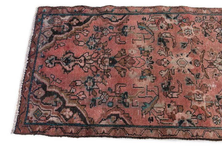 2' 4 x 8' 9 Hand Knotted Ultra Vintage Persian Wool Runner Rug