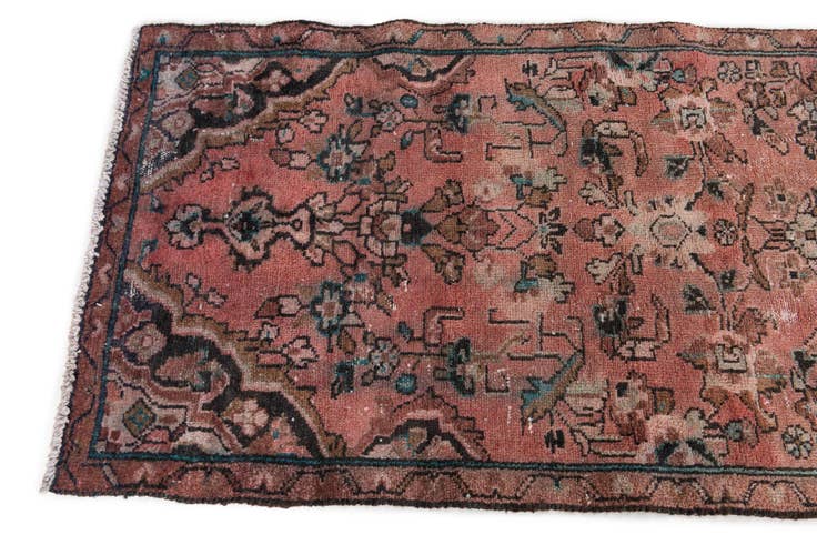 Detail image of 2' 4 x 8' 9 Hand Knotted Ultra Vintage Persian Wool Runner Rug