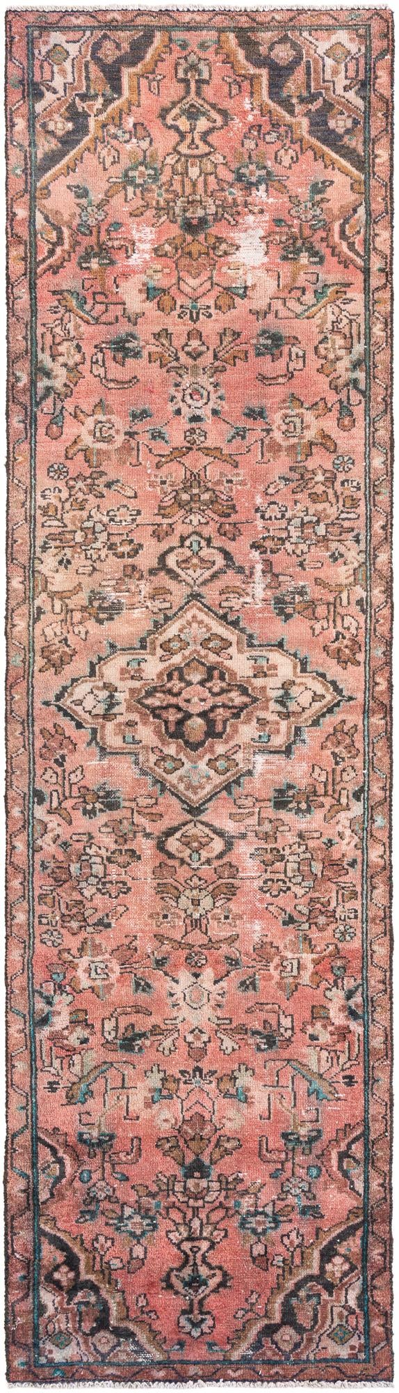 2' 4 x 8' 9 Hand Knotted Ultra Vintage Persian Wool Runner Rug