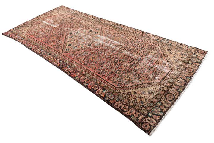 4' 6 x 10' 5 Hand Knotted Ultra Vintage Persian Wool Runner Rug