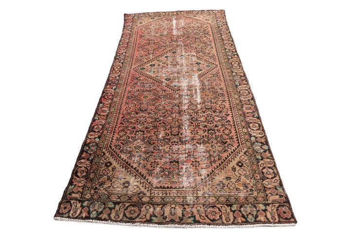 Detail image of 4' 6 x 10' 5 Hand Knotted Ultra Vintage Persian Wool Runner Rug