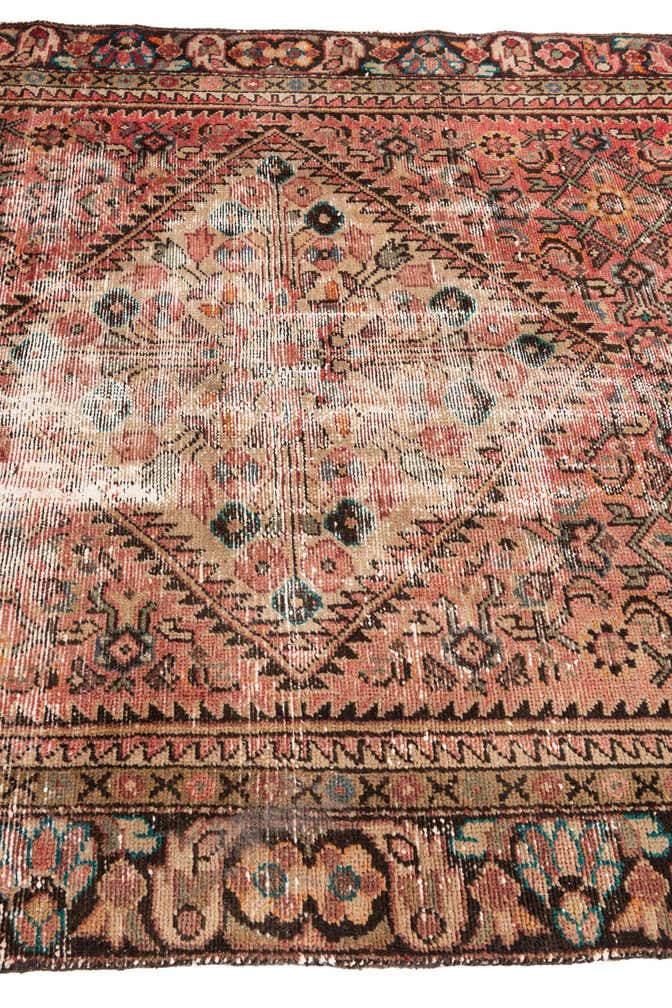 4' 6 x 10' 5 Hand Knotted Ultra Vintage Persian Wool Runner Rug