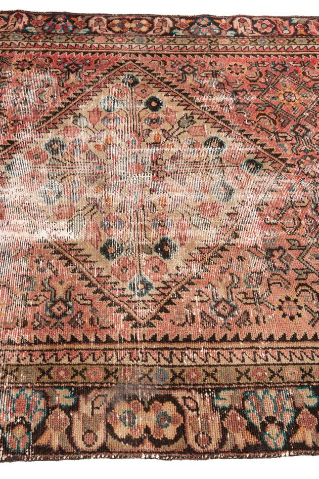 Detail image of 4' 6 x 10' 5 Hand Knotted Ultra Vintage Persian Wool Runner Rug