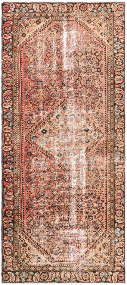 Detail image of 4' 6 x 10' 5 Hand Knotted Ultra Vintage Persian Wool Runner Rug