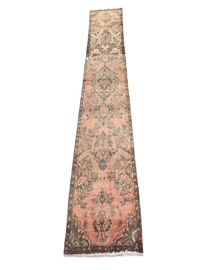 Detail image of 2' 3 x 9'  Hand Knotted Ultra Vintage Persian Wool Runner Rug