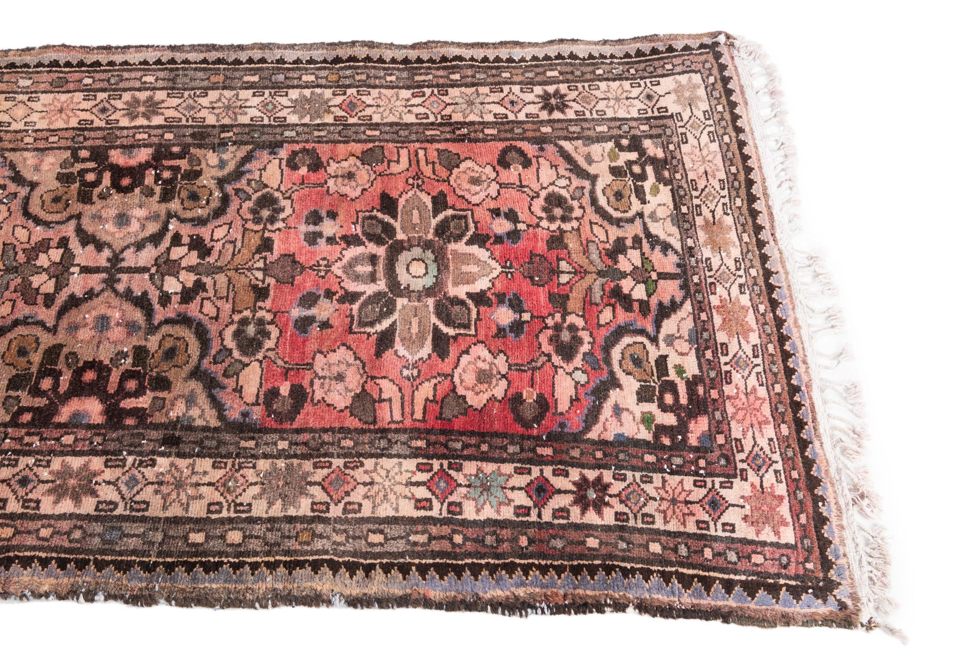 2' 9 x 11' 4 Hand Knotted Ultra Vintage Persian Wool Runner Rug