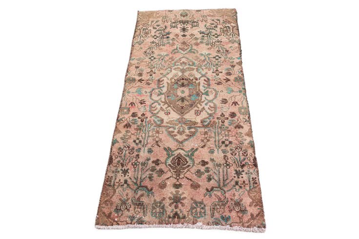 Detail image of 2' 7 x 5' 8 Hand Knotted Ultra Vintage Persian Wool Runner Rug