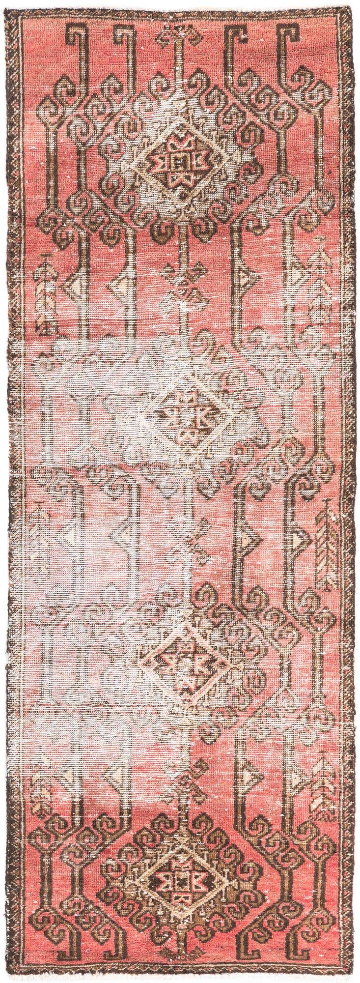 2' 4 x 6' 3 Hand Knotted Ultra Vintage Persian Wool Runner Rug