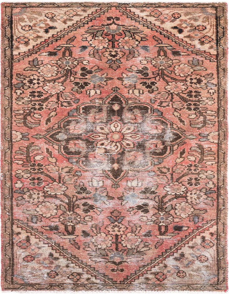 Detail image of 2' 8 x 6' 2 Hand Knotted Ultra Vintage Persian Wool Runner Rug