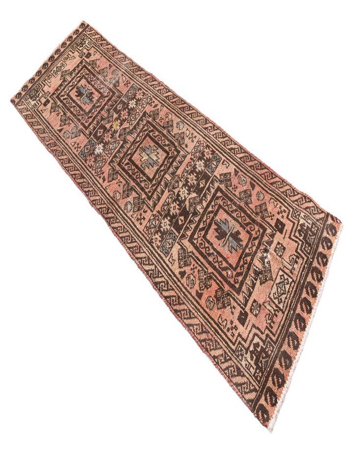 Detail image of  2' 4 x 7'  Hand Knotted Ultra Vintage Persian Wool Runner Rug