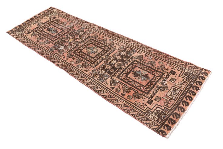 Detail image of 2' 4 x 7' Hand Knotted Ultra Vintage Persian Wool Runner Rug