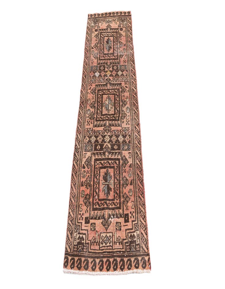 Detail image of  2' 4 x 7'  Hand Knotted Ultra Vintage Persian Wool Runner Rug