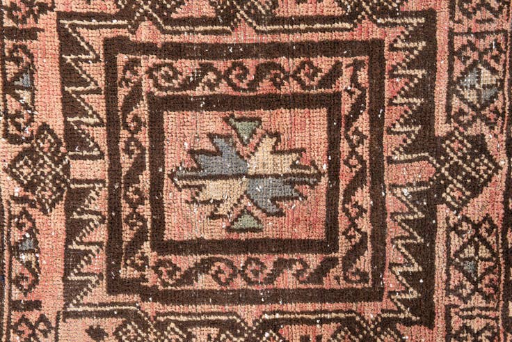 Detail image of 2' 4 x 7' Hand Knotted Ultra Vintage Persian Wool Runner Rug