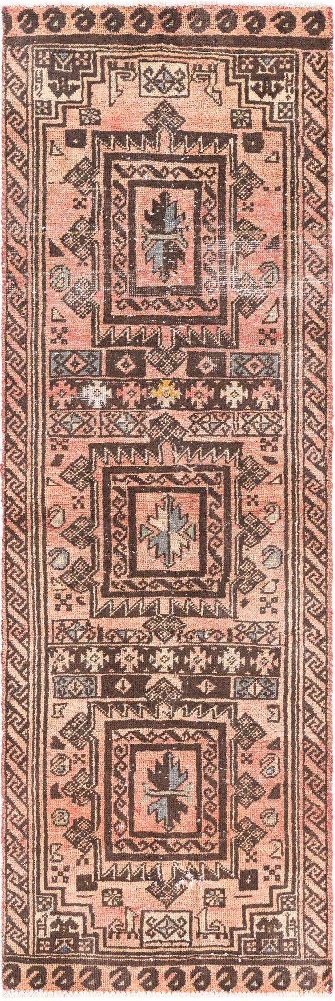 2' 4 x 7' Hand Knotted Ultra Vintage Persian Wool Runner Rug