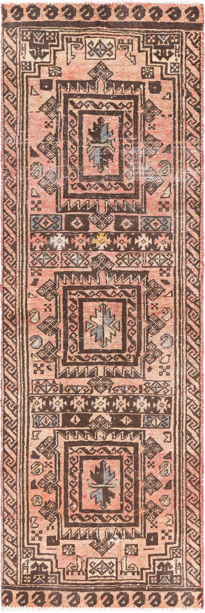 2' 4 x 7' Hand Knotted Ultra Vintage Persian Wool Runner Rug