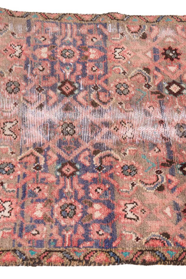Detail image of 2' 3 x 8' 6 Hand Knotted Ultra Vintage Persian Wool Runner Rug