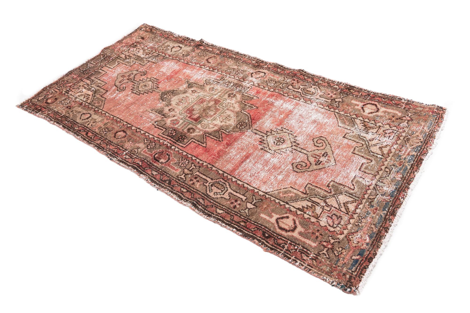 95cm x 190cm anudado a mano Ultra Vintage Alfombra Persa Lana Pasillera