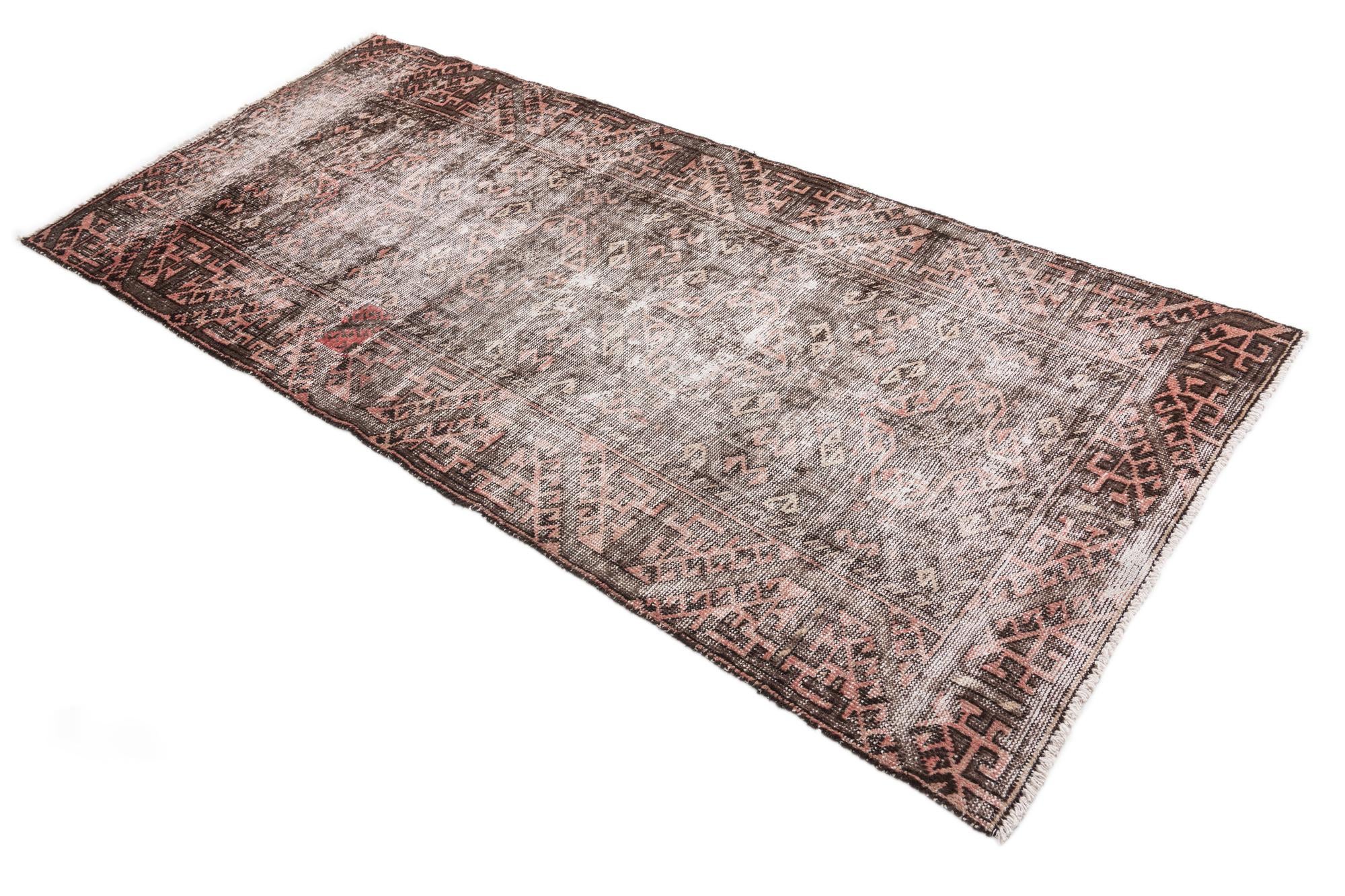 3' 4 x 7' Hand Knotted Ultra Vintage Persian Wool Runner Rug