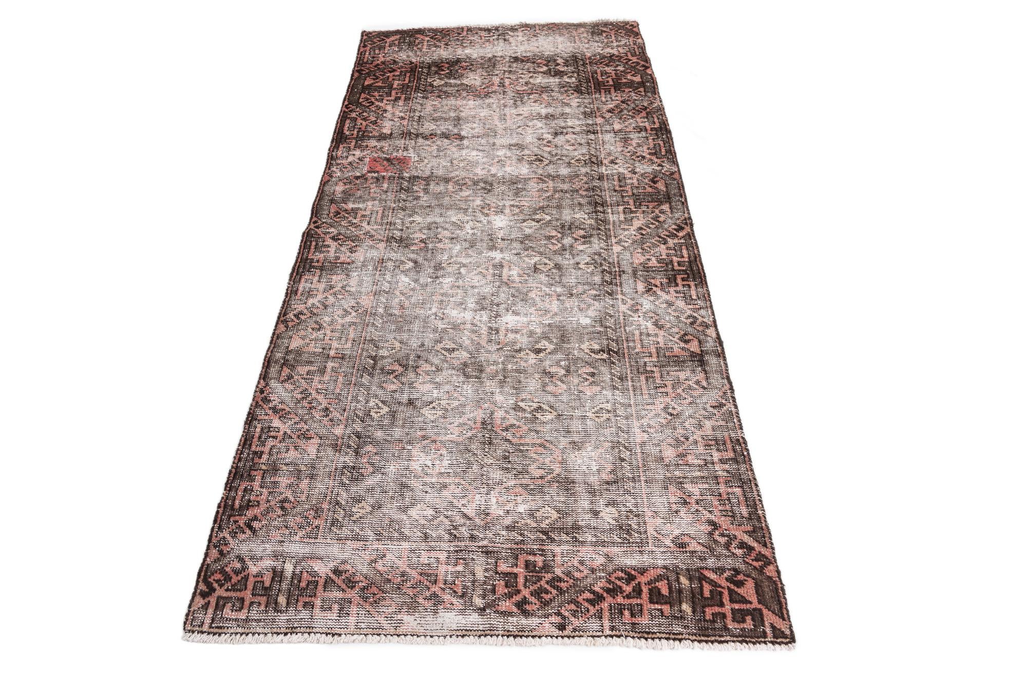 3' 4 x 7' Hand Knotted Ultra Vintage Persian Wool Runner Rug