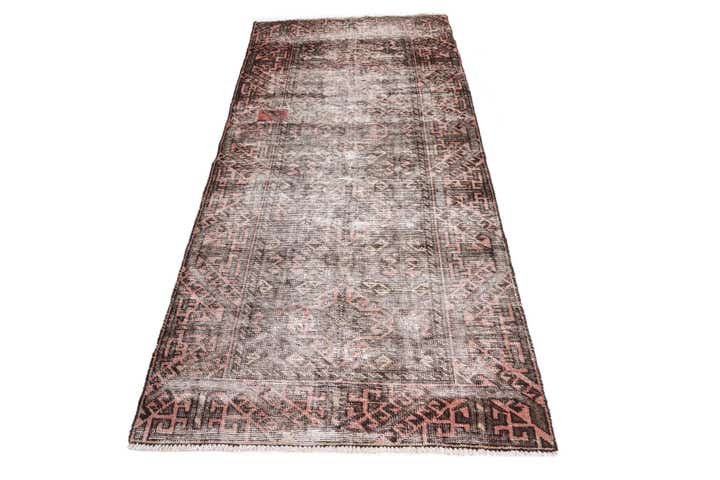 3' 4 x 7' Hand Knotted Ultra Vintage Persian Wool Runner Rug
