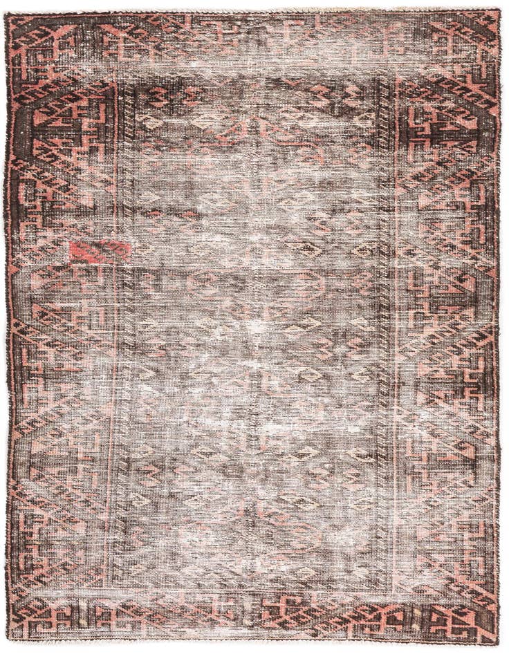Detail image of 3' 4 x 7' Hand Knotted Ultra Vintage Persian Wool Runner Rug