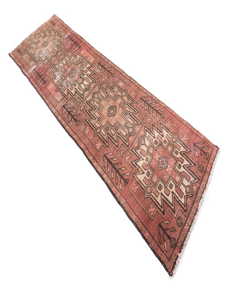 Detail image of 2' 9 x 9' 8  Hand Knotted Ultra Vintage Persian Wool Runner Rug