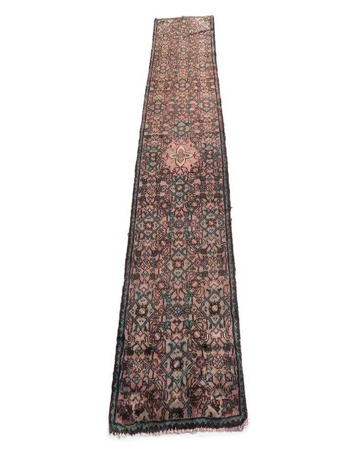 Detail image of 2' 4 x 8' 1  Hand Knotted Ultra Vintage Persian Wool Runner Rug